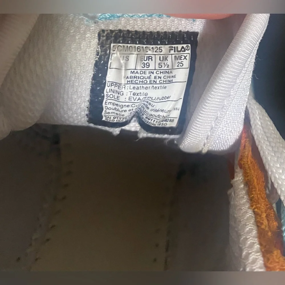 Womens Retro Fila running shoes- white, burnt orange, teal size 8 - Picture 14 of 15